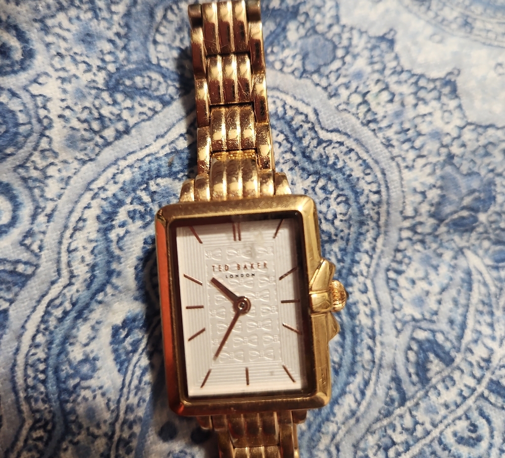Ted Baker Gold Rectangular Watch - image 1